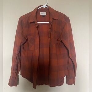 Women’s Orange Plaid flannel